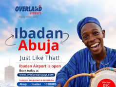 Overland Airways Reconnects Ibadan and Abuja, Boosts Regional Connectivity – By Daisy BARRO