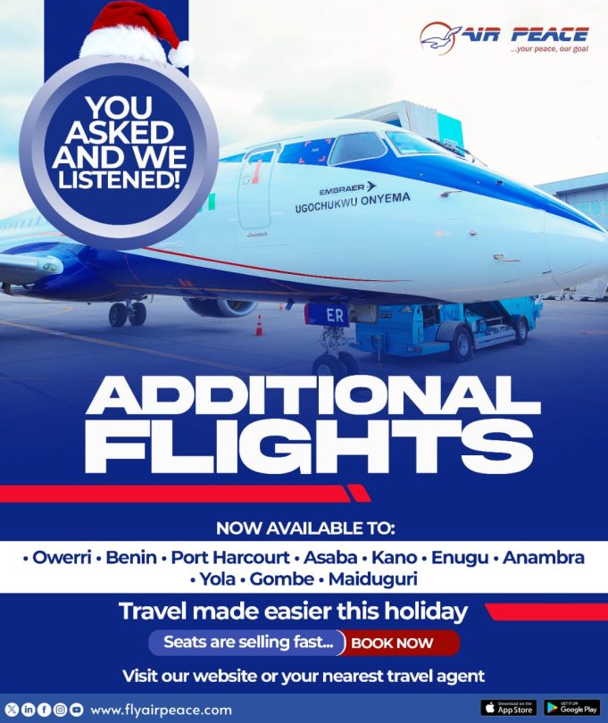 Air Peace Ups Flights to Meet Festive Demand – By Daisy BARRO